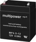 Rechargeable lead battery, 12 V, 4.5 Ah